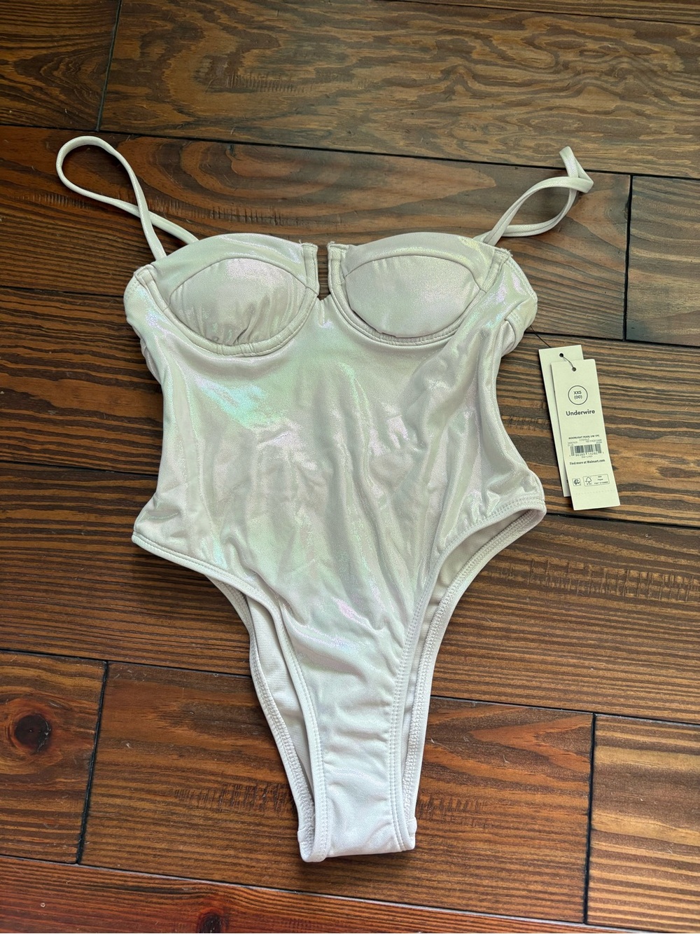 Shimmery White womens One-Piece Swimsuit